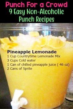 a pineapple lemonade punch recipe in a blender with instructions on how to make it