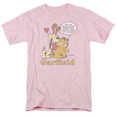 Officially Licensed Merchandise. Printed in the U.S.A. 100% High Quality Cotton, Comfy and Looks Great. Design Will Not Fade, Crack or Peel After Multiple Washes. State of the Art Digitally Printed Clothing. Made to Order. Takes 2-5 Business Days to Make to Perfection. 18th Birthday Gift Ideas, Garfield Cartoon, Best T Shirts, Shopping Lifestyle, Modern Cartoon, Garfield And Odie, Dr Closet, Pink Gifts, Workout Tshirts