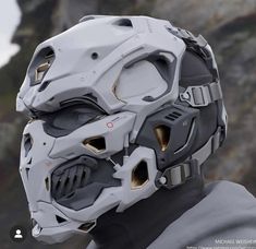 the helmet is designed to look like it has been made out of metal and plastic