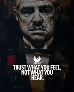 an old man in a tuxedo with the quote trust what you feel, not what you hear