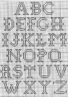 a cross stitch pattern with letters and numbers