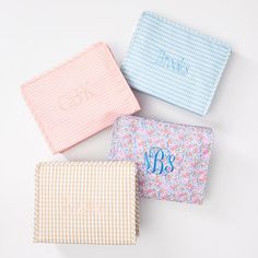 Convenient organization in stylish patterns, these pouches are great for anything from baby care to beach days. Made from wipeable coated cotton with a heavy duty plastic zipper, use it to keep your diaper bag or beach tote organized, or as a cute cosmetic pouch for travel. Makes a delightful gift, especially when customized with a name or monogram.    10.5"w x 3.5"d x 8.75"h  Wipeable coated cotton with polyester twill lining and a plastic zipper.  Spot clean only.  Imported.  Personalization i Leather Watch Roll, Leather Tassel Keychain, Leather Money Clip Wallet, Leather Tablet Case, Free Monogram, Leather Money Clips, Tote Organization, Leather Luggage Tags, Mark And Graham