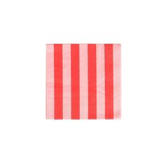 a red and white striped napkin on a white background