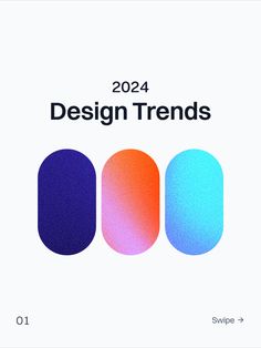 the logo for design trends, which includes three different colors and shapes on white background