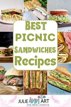 the best picnic sandwiches and sandwiches for lunch or dinner with text overlay that reads best picnic sandwiches and sandwiches