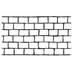 a black and white drawing of a brick wall that is made out of bricks,