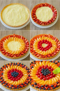 the steps in how to make a fruit tart