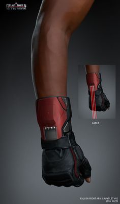 an image of the legs and feet of a person in avengers movie costume with red stripes