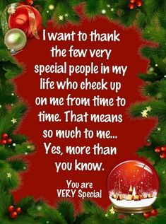 a christmas card saying i want to thank the few very special people in my life who check