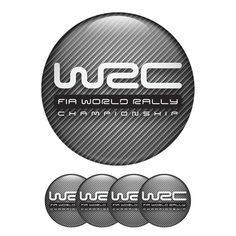 WRC Domed Stickers Wheel Center Cap Carbon Colecction Vinyl, Black And White, Sticker Designs