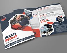 a brochure for a car repair company