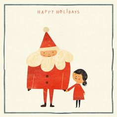 Christmas Cards Illustration Design, Christmas Illustrations, Santa Clause, Christmas Drawing, Noel Christmas, Christmas Mood, Holiday Illustrations, Christmas Illustration, Holly Jolly