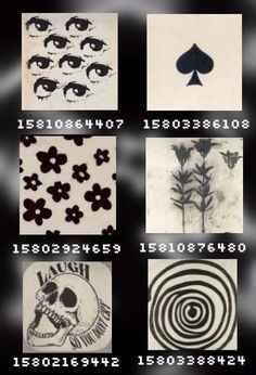 four different types of tattoos are shown in black and white, with the same design on them