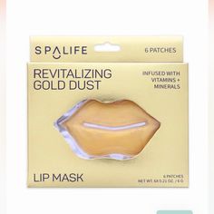 Spa Life Revitalizing Gold Dust Lip Mask 6 Pack, Nib Vanilla Lip Mask, Lainege Lip Mask, Lainage Lip Mask Vanilla, Reusable Lip Mask, Gold Under Eye Mask, Spa Life, Gold Dust, Lip Mask, Skin Care Women