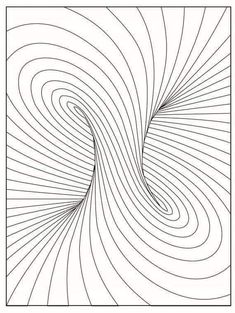 a black and white image of an abstract design with wavy lines in the center, as well as a rectangle shape