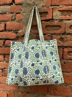 Indian Hand Block Print Tote Bag, Unique Handcrafts Eco-Friendly Vintage Bag, Indian Hand Made Bag, Fashion With Unique Artisan Design Bag.  The Indian hand Block Printed Cotton Quilted Bag made by Indian Artisans, this cotton quilted shopping bag is totally unique and multi purpose. Use this for your grocery or as a travel bag. Perfect to suit all. This Handbag is completely Indian Printed on High quality Great cotton Bag Fabric -: Cotton Size -: 1 > 18X18X6 --Approx              2 > 15X14X5-- Green Handmade Canvas Bag For Daily Use, Handmade Green Canvas Bag For Daily Use, Handmade Green Tote Canvas Bag, Handmade Green Rectangular Bag, Handmade Green Double Handle Satchel, Handmade Green Canvas Bag For Everyday, Handmade Green Canvas Bag, Green Handmade Bag With Double Handle, Bohemian Green Bag With Double Handle