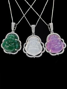 Experience Good Luck with the Purple Buddha Necklace. Crafted with Natural Purple Jade stone symbolises inner peace and harmony. The Buddha Necklace can serve as a gentle reminder of the values and teachings of Buddhism bringing tranquillity to your daily life.