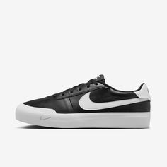 This low-profile shoe is a minimalist's staple. Its synthetic leather upper creates a classic look, while the stitching and textured Swoosh logo add just the right amount of elevated detail. Mens Shoes Black, O Logo, Swoosh Logo, Black White Fashion, Nike Zoom, Synthetic Leather, Mens Shoes Sneakers, Classic Looks, Low Profile