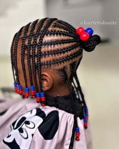 Hair Fetish | Little girls styled like little girls ❤️ #kidsbraids #braidsandbeads #childrenbraids #braidsforgirls #ponytailbraids #braidedbun #schoolhair | Instagram Girls Braided Hairstyles Kids, Cute Toddler Hairstyles, Afro Braids, Toddler Hairstyles, Beautiful Black Babies, Hair Due