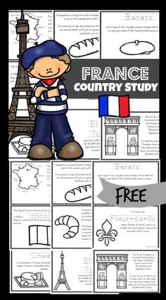 the french country study with pictures and words to help students learn how to draw france