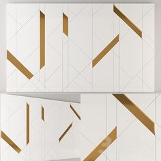 an abstract white and gold wallpaper with geometric shapes in the center, diagonals on each side