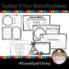 the new year's resolution for students to use in their writing and crafting activities