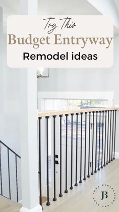 budget entryway remodel by removing a half wall and adding stair balusters Stair Railing Ideas Half Walls Open Staircase, Interior Railing Ideas Half Walls, Half Wall Railing Ideas, Half Wall Entryway, Half Wall Staircase Railings, Bi Level Entryway, Open Staircase Ideas Half Walls, Split Level Entry Remodel, Half Wall Staircase