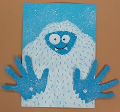 Amiscol: Activités artistiques sur le Yéti Winter Themed Art Projects For Kids, Winter Crafts For Toddlers, January Art, Kids Art Studio, School Kids Crafts, Elementary Art Projects