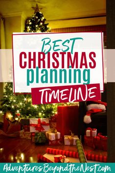 a christmas tree with presents under it and the words best christmas planning time