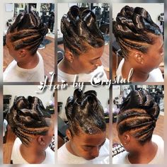 Updos For Black Women Up Dos, Black Women Updo Hairstyles Up Dos, Black Updo Hairstyles, Black Updo, Copper Curls, Flat Twist Hairstyles