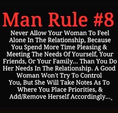 the text man rules 8 is written in red and black