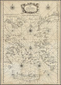 an old map of the world with many lines and points on it, including cities