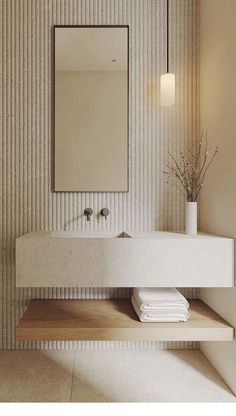 Spa Restroom Ideas, Beige Powder Room, Bad Beige, Family Bathroom Ideas, Downstairs Bathroom, Minimalist Bathroom