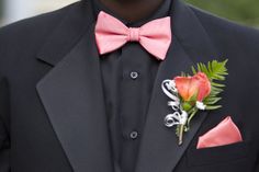 Black Tux Pink Bow Tie, Black Tux With Pink Bow Tie, Black Suit With Pink Bow Tie, Black Tuxedo With Pink Bow Tie, Black Tux With Pink Accents, All Black Suit With Pink Bow Tie, Black Suit Pink Tie Prom, All Black Suit With Pink Tie, Pink Chambelan Suits