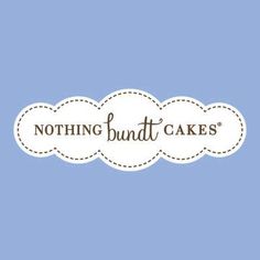 the logo for nothing bundt cakes on a blue background with white trimmings