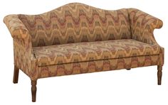 a couch with an ornate pattern on it