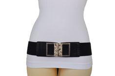 Style : Fashion stylish dress up party look / Waist or HipCondition : Brand NewColor : Black faux leather and stretch waistband strap + gold metal buckle Size: One Size Belt - Adjustable Can Fit Size Small - Medium Waist Size: About 28" - 39"Belt Width : About 2 4/8" wide Brand New Trendy Urban Superb Women Waistband Spring Summer Winter Fall Modern All Year Around Collection Ladies Fashion Feminine Style Sexy Premium Belt - perfect for day or night look great for a party Brand new sexy fun and Dress Up Party, Fashion Feminine, Bling Fashion, Metal Skull, Belt Gold, Up Party, Dressy Fashion, Belt Style, Party Look