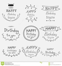 happy birthday to you hand lettering set