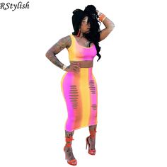 Rainbow Gradient Print Sexy Crop Top Midi Skirt Two Piece Set Spring Club Bodycon Skirt, Spring Bodycon Skirt For Club, Stretch Mini Skirt For Summer Club Events, Pink Club Skirt For Summer, Trendy Summer Club Skirt, Trendy Club Skirt For Summer, Pink Mini Skirt For Club In Summer, Summer Club Bodycon Mini Skirt, Summer Club Mini Bodycon Skirt