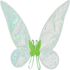 a green and white butterfly with swirly wings