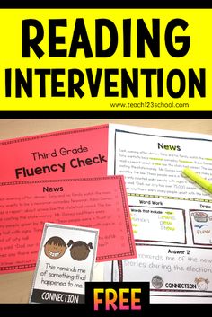 the free reading intention for flueny check is shown with text and pictures on it