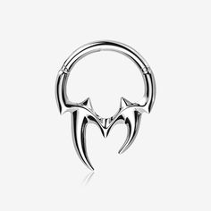 Tribal Inspired Vicious Fangs Clicker Hoop Ring Piercings Smiley, Oral Piercings, Piercings Eyebrow, Nostril Ring, Piercings Cartilage, Piercings Ear, Smiley Piercing, Septum Piercings, Ear Piercings Cartilage