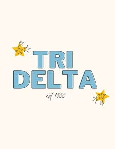 the tri delta logo with stars on it