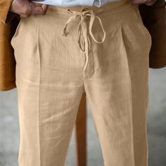 Season:Summer; Fabric:Linen Cotton Blend; Gender:Men's; Style:Fashion,Streetwear; Elasticity:Inelastic; Occasion:Casual,Beach,Daily,Holiday; Fit Type:Regular Fit; Function:Breathable,Soft; Waistline:Mid Waist; Pattern:Plain; Pants Type:Trousers,Summer Pants,Linen Pants,Beach Pants; Fly Type:Drawstring; Front page:FF; Listing Date:02/07/2023; Production mode:External procurement; Hips:; Length:; Waist:; Fit US Size:null; Fit UK Size:null; Fit EU Size:null; Print Type:3D Print Straight Leg Solid Color Beach Bottoms, Straight Leg Beach Bottoms In Solid Color, Vacation Straight Leg Bottoms In Solid Color, Beach Straight Leg Bottoms Solid Color, Summer Straight Pants In Solid Color, Relaxed Fit Solid Color Beach Pants, Non-stretch Beach Pants, Straight Pants For Vacation In Solid Color, Casual Straight Harem Pants For Summer