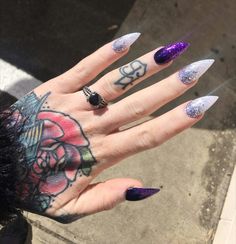 Witchy Bridal Nails, Almond Witchy Nails, Vampy Nails Almond, Witchy Acrylic Nail, Demonic Nails, Goth Coffin Nails, Spring Goth Nails, Witchy Nails Almond, Dia De Los Muertos Nail Ideas