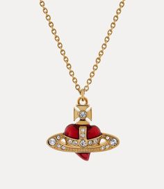 New Diamante Heart Pendant Necklace in gold-crystal-indian-pink-enamel | Vivienne Westwood® Vividness Westwood Necklace, Dream Accessories, Heart Pendant Necklace Gold, Vivienne Westwood Jewellery, Indian Pink, Prom 2024, Heart Pendant Gold, White Crystals, Jewelry Lookbook