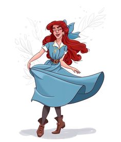 the little mermaid from disney's animated movie, princess mera with long red hair and