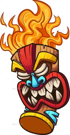 an angry cartoon character with fire coming out of his mouth