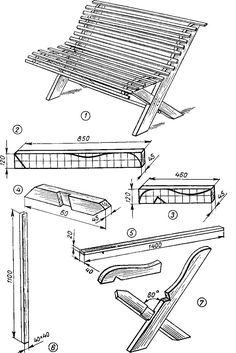 the plans for an outdoor lounge chair