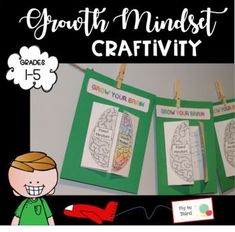 the growth minds craftivity is displayed on a bulletin board